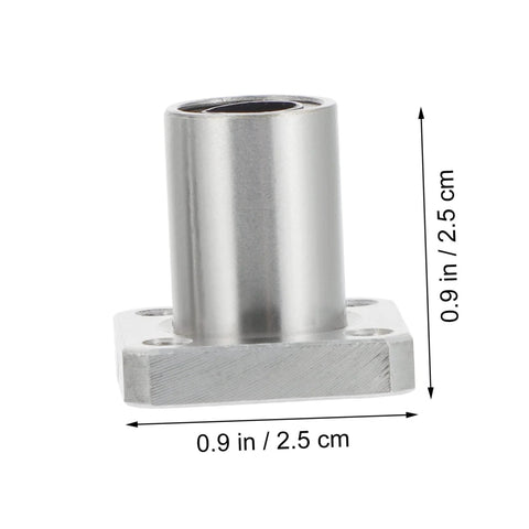 Cabilock flange linear bearing block, silver metal, for printers, front view