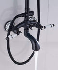 UMJIGF Shower System with Hot and Cold Water Shower Combo Set Multifunction Double Handles Shower Faucet Set with Shower Head detail with flowing water.