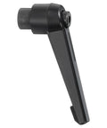 Heavy Gauge M8 Female Thread Adjustable Knob Handle With Push Button Ratchet Lock Quick Release Rotating Bolt Clamping Lever For Machine Tools Tough As Nails Alloy Steel Black side view with hex socket.