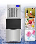 Heavy Duty Commercial Ice Maker Cranks Out 792 Lbs Of Chunky Granular Ice Daily With A Stacked 440 Lb Storage Bin Includes Automatic Water Filter And Scoop ready for busy bars.