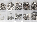 Durable 304 Stainless Steel E Clip And Circlip Retaining Ring Kit with 200 Pcs plus 120 Pcs, assorted in storage box.
