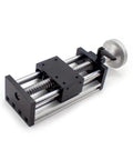 Pro Grade Ball Screw Linear Guide Module With Handwheel Ultra Smooth Motion 100mm Stroke Precision Scale Heavy Duty Linear Guideway For Industrial Machining And Production, black metal