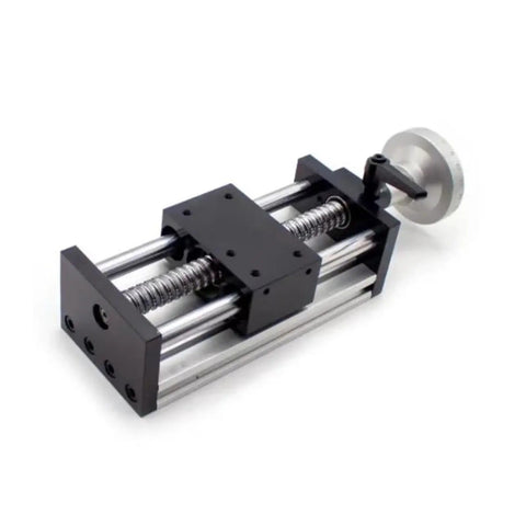 Pro Grade Ball Screw Linear Guide Module With Handwheel Ultra Smooth Motion 100mm Stroke Precision Scale Heavy Duty Linear Guideway For Industrial Machining And Production, black metal