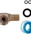 Heavy Duty Brass Swivel Hose Fitting Kit With Sealing Tape And Washers Fixes Kinks Fast For Garden Hose Assembly Repair Upgrade Using Rotary Joint Adapter 1/2 Inch Sizes, brass fitting and washers