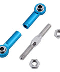 Blue Aluminum Turnbuckle Set With Machined Rod Ends Steering Linkage Six Piece For One Tenth Scale Redcat CNC Machined parts