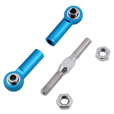Blue Aluminum Turnbuckle Set With Machined Rod Ends Steering Linkage Six Piece For One Tenth Scale Redcat CNC Machined parts