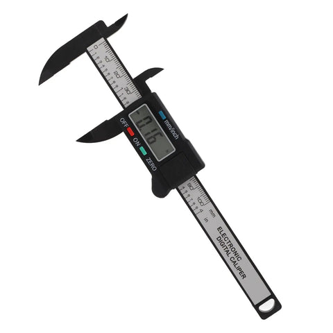 YUEHISY Digital Caliper Mini LED 0 100mm Plastic Lightweight Portable with digital display and measuring jaws.
