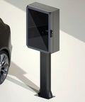 Badass EV Charger Pedestal With Heavy Duty Freestanding Station Enclosure and Cable Organizer, weatherproof steel housing.