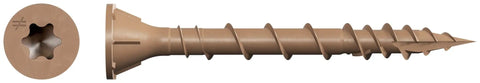 Side view of Deck Drive Wood Screws Collated 8 By 1 And 5 Eighths Inch Torx T25 6 Lobe Tan For Exterior Decks 2000 Count Low Torque Threads