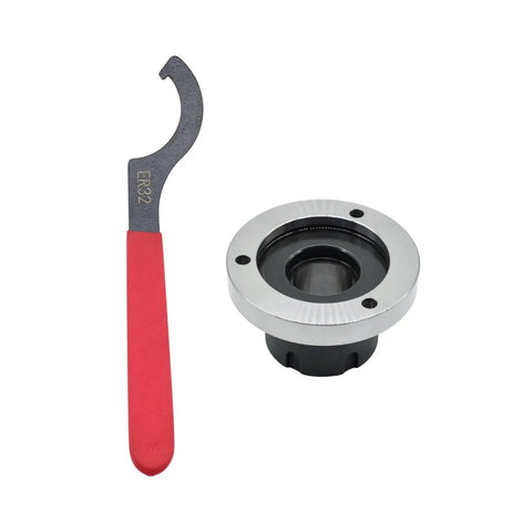 Upgrade your Shop Game With This Awesome Nakkaa ER32 Collet Chuck, 80mm Big Diameter And Insane Precision For Your CNC Milling Machine Setup with wrench.