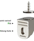 Premium Four Piece Magnetic Cabinet Door Catch Kit With Durable Iron Spur Mount And Classic Nickel Finish Effortless Tool Install For Cupboards And Drawers Hella Strong Hold Smooth Quiet Cabinet Latch with anti-swivel rib and oblong hole.