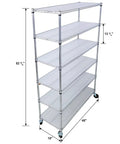 Beefy 6 Tier Wire Shelving Unit With Wheels And Liners Heavy Duty Rolling Garage Pantry Shelf For Kitchen Storage Holds Up To 6000 Lbs