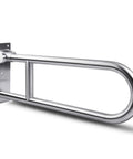 Sturdy 23.6 Inch Stainless Steel Toilet Grab Bar With Flip Up Design For Bathroom Safety, wall-mounted silver handicap rail