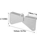 4 Pack Gutter Downspout Extension Hinge Flip Up Stainless Steel For Rectangle And Square Downspouts, Heavy Duty, side view with dimensions.