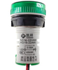 Three Piece AC Current And Voltage Indicator With Two Digit LED Display, 22mm Round Head, green multifunction meter for panels