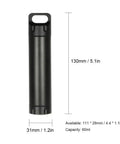 Portable Survival Waterproof Pill Container For Outdoor EDC Gear, CNC machined aluminum bottle, unbreakable and lightweight, dimensions shown