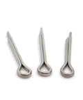 Three Premium 304 Stainless Steel U-Shaped Spring Cotter Pins for Tough Automotive and Marine Jobs, sizes M1-M6.