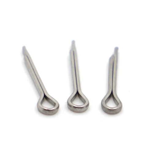 Heavy Duty 304 Stainless Steel U Shaped Spring Cotter Pins For Cars And Marine Gear Fastener Kit With Wave Split Ends M1 to M6 sizes shown.