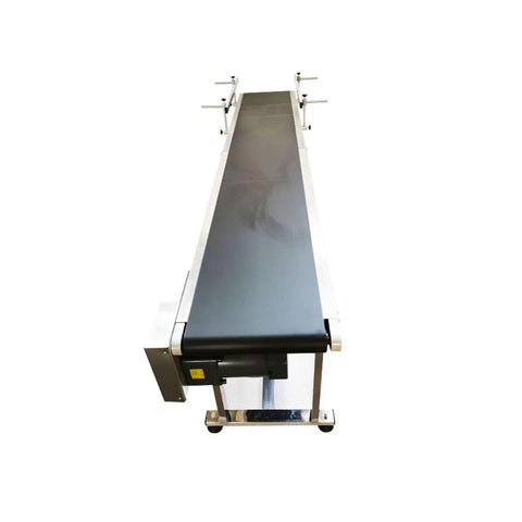 Beefed-Up Industrial PVC Belt Conveyor With Double Guardrails 82.6 Inch Long And 11.8 Inch Wide Flat Belt System 110V