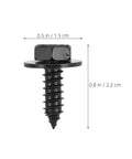 100 Piece Car Body Screw Kit With Integrated Flange Head For Wheel Well Liner And Bumper Cover, Vibration Resistant Auto Body Fasteners, Stable Thread Forming For Easy Disassembly And Reassembly For Your Daily Driver black screw, 0.5 in x 0.8 in