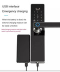 Rock Solid Smart Door Lock With Built In Doorbell And Hassle Free Fingerprint Password Card Keypad Entry C Grade Digital Deadbolt with USB charging feature.