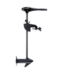 Transom Mount Electric Trolling Motor 50 Lb Thrust 36 Inch Shaft Freshwater Ready Telescoping Tiller For Easy All Day Fishing Push To Test Battery Meter 10 Position Lever Lock Bracket, side view