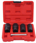 Heavy Duty Nut Extractor Socket Set For Screw And Fastener Removal, Sleeve Style Remover Tool With Durable Chrome Molybdenum Steel And Black Oxide Finish in red case