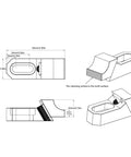 Drawing of Heavy Duty Low Profile Side Clamp Vise For Milling And CNC Machining Hardened S136H Steel Construction, showing dimensions.