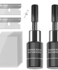 Two Bottle Nano Glass Crack Repair Kit With Quick Repair Liquid For Chips And Cracks, Deep Dark Finish, Easy DIY Windshield Fix