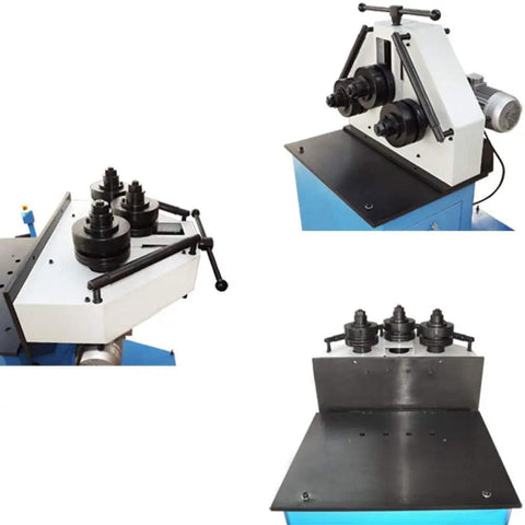Professional Grade Industrial Strength Heavy Duty Pinch Roll Bender Machine For Rolling Pipe Flat And Round Steel With Knockout Performance and No Sweat Workshop Setup top view of rollers and control levers