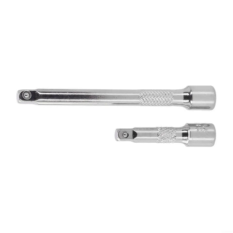 Two chrome vanadium steel extension bars for Grab and Go Extension Bar Set for Ratchets, One Half Inch, Three Eighths Inch, and One Quarter Inch Drive
