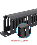 Rock Solid 24 Port Network Patch Panel For 19 Inch Rack Mount With Standard Rj45 Jacks Heavy Duty Cable Management Gear Total Wire Wrangler For Server Rooms And It Closets Black Finish with detailed view of vented design.