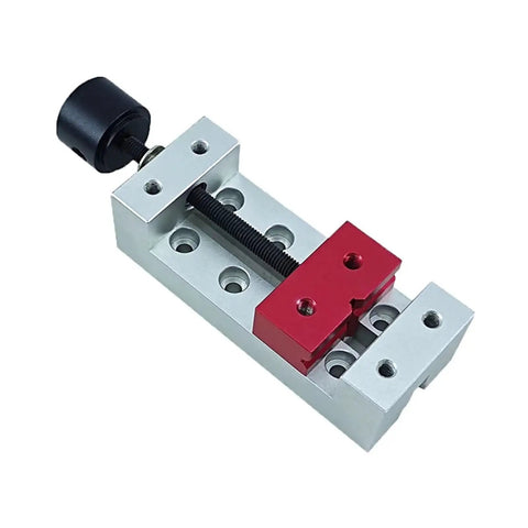 Pro Grade Compact Aluminum Flat Nose CNC Vise for Desktop Woodworking and DIY Carving, 50mm Clamp Range, Manual Parallel Jaw