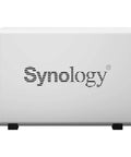 Versatile Nas Network Attached Storage Server With Quad Core 1.4 Ghz Processor And 512 Mb Ram front view of Synology DS220j in white.