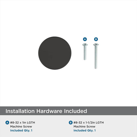 Matte Black Cabinet Knob One And Three Eighths Inch Diameter Versa Drawer Handle For Cabinets And Furniture Modern Slick Hardware For Kitchen And Bath 1 Pack Durable Metal Construction Easy Install Timeless Finish Fits Most Cabinets And Drawers shown with screws