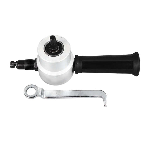 Double Head Sheet Metal Cutter Alloy Tool 360 Degree Nibbler Drill Attachment For Burr Free Cuts with wrench tool