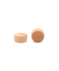 Half Inch Cherry Wood Flat Head Plugs Pack Of 50 slick flush finish for covering screw holes, showing two plugs.