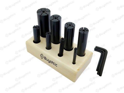 Hand Expanding Arbor Set 8 Piece For Lathes And Milling Machines, Workhorse Pro Grade Precision Tooling, Size Range One Quarter Inch To One And One Quarter Inch, Laser Marked Arbors For Quick Custom Fits