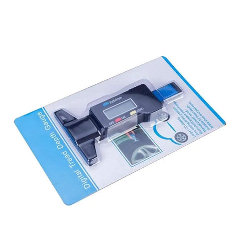 Tool for Measuring Tread tire Pattern Depth Gauge Electronic Digital Represents 0-25mm Depth Vernier Caliper Measuring Tool in packaging.