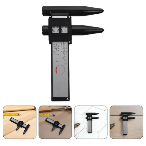 OHPHCALL 2pcs Wheel Hub Diameter Ruler ABS Measuring Tool for Automotive, top view of the measuring tool with markings.