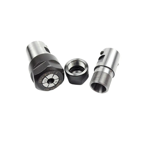 Super Solid 1 Pc Motor Shaft Holder Spindle And Extension Rod For Milling Machines And Lathes Fits 5 To 10 Mm Sizes, ER16 chuck and nut set.