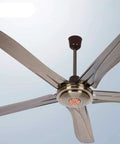 56 Inch Ceiling Fan With Five Blades And Retro Light Kit For Dining Rooms And Living Areas Quiet Brushless Motor Hella Smooth Airflow And Chill Room Vibe viewed from below, showcasing sleek five blades and stylish light fixture.