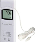 Waterproof Thermometer Probe Sensor With 10 Foot Probe For Weather Station, Eight Channel Wireless Temperature Sensor, 915 MHz Range Up To 300 Feet, 71 Second Refresh Rate, Easy Setup With 2 AA Batteries display and probe
