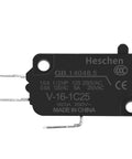 Rock Solid Heavy Duty Spdt Micro Switch With A Rugged Pin Plunger Actuator And Crisp Snap Action 16Amp 125 250Vac Straight Up Quick Connect Terminals 5 Pack, showing black design and contact pins.