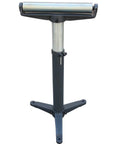 Big Time Heavy Duty Adjustable Pedestal Roller Stand With Smooth Ball Bearing Wheels Built For Tough Workshop Jobs And Solid Material Support Up To Six Hundred Pounds Rolls Like Butter Gray, showcasing the sturdy gray base and smooth guiding roller.