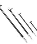 Rolling Head Heel Pry Bar Set, Four Piece Automotive Prying Tool Kit With 6 12 16 20 Inch Lengths, Black Finish, Dual Ends