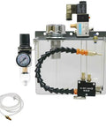 Heavy Duty 3 Liter Coolant Pump And Oil Mist Sprayer For Cnc Metalworking Ops With Flexible Shaft, regulator and hose fittings.