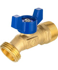 One Piece Three Quarter Inch Male NPT Inlet And Three Quarter Inch Male GHT Outlet Spigot With One Quarter Turn Valve For Quick On Off Outdoor Water Connection Sillcock Hose Bibb Connector Garden Hose GHT Outlet brass valve