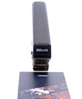Front view of Heavy Duty Handheld Slot Punch for PVC ID Cards and Badges showing adjustable card depth, black all-metal design.