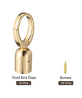 Gold Cord End Cap Set Of 8 For Tassel Jewelry Making And Bag Strap DIY 63x25mm End Caps With 15mm Hole shown with screws